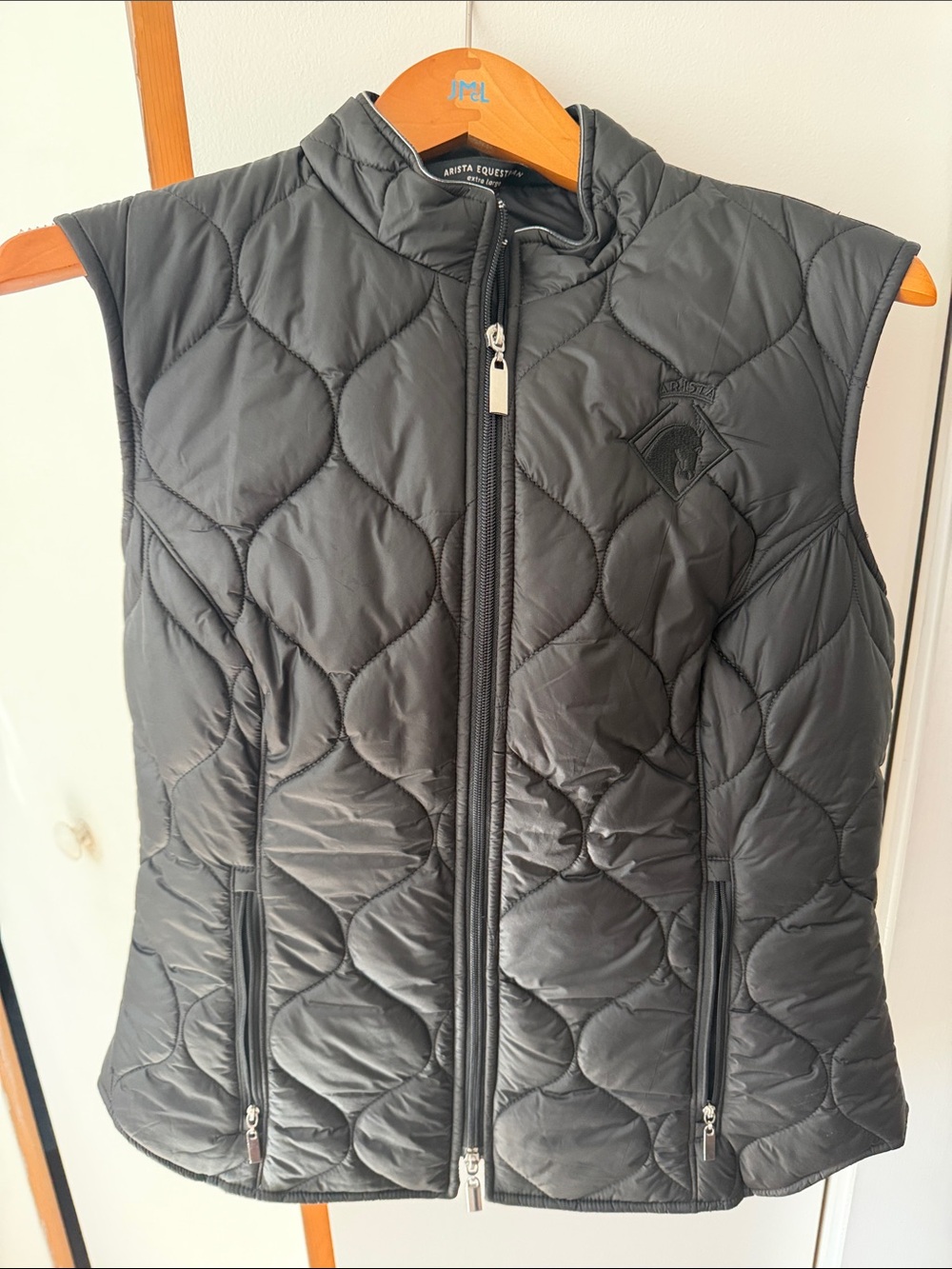 Arista Black Quilted Women's Insulated Vest with Stand Collar